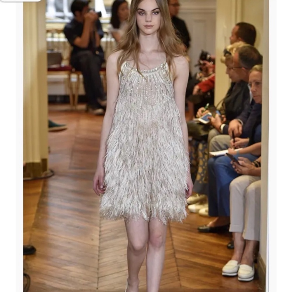 Vintage Alberta Ferretti limited edition feather dress